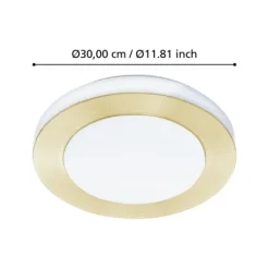 Plafon LED Redondo com Anel em Latão Escovado CARPI EGLO 900369