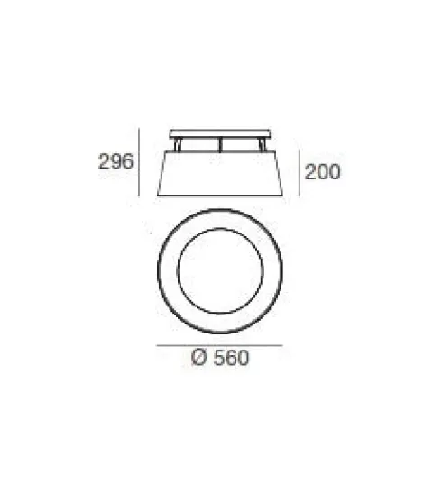 Plafon Oxygen Preto LED Ø750mm Stilnovo 8086