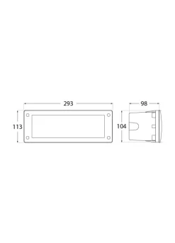 Projector de Parede Exterior de Encastrar Leti 300 HS Preto Fumagalli