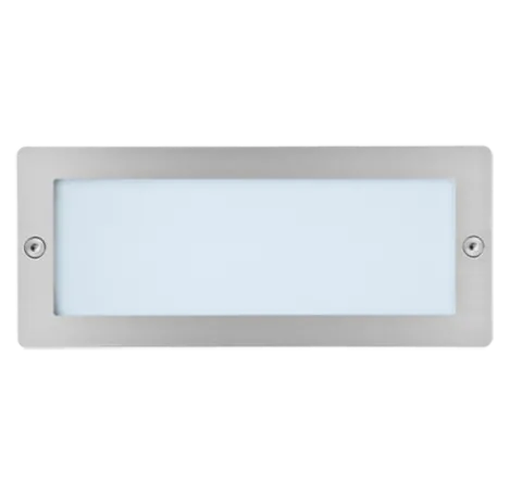 Projector de Parede Exterior de Encastrar Inox Escovado Tromilux 2011.100.80X Aço Inoxidável