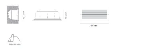 Projector de Parede Exterior de Encastrar Grelha Cinza Tromilux 2002.100.20X Cinza