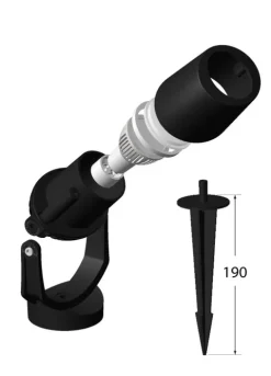 Projector Exterior de Espeto Minitommy Preto Fumagalli