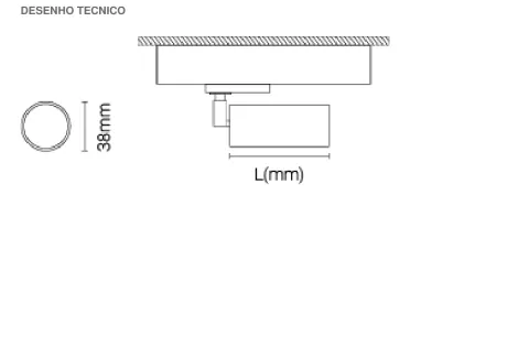 Projetor de Calha Trifásica em Alumínio Tromilux 5068.120.2X4 Cinza