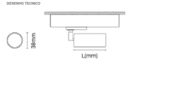 Projetor de Calha Trifásica em Alumínio Tromilux 5068.120.9X2 Preto