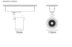 Projetor de Calha Trifásica em Alumínio Tromilux 5070.100.1X3 Branco