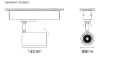 Projetor de Calha Trifásica Interior em Alumínio Orientável Tromilux 5088.122.9X2 Preto