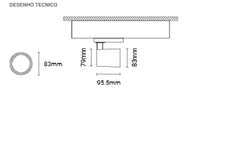 Projetor de Calha Trifásica para Interior em Alumínio Tromilux 5091.112.9T4 Preto