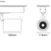 Projetor de Calha Trifásica 230V em Alumínio para Interiores TROMILUX 5081.115.9X4 Preto