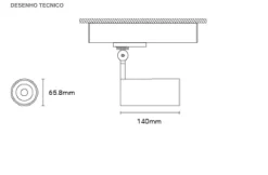 Projetor de Calha Trifásica 230V Interior Alumínio Orientável Tromilux 5072.122.2L2 Cinza