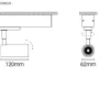 Projetor de Calha Trifásica 230V Orientável em Alumínio Tromilux 5085.105.2X3 Cinza