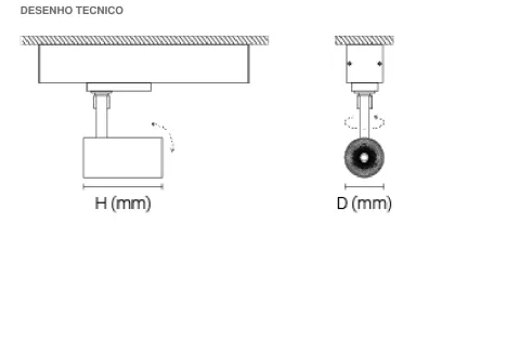 Projetor de Calha Trifásica 230V Orientável em Alumínio Tromilux 5086.108.2T3 Cinza
