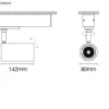 Projetor de Calha Trifásica 230V Orientável em Alumínio Tromilux 5088.122.7X3 Grafite