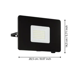 Projetor de Exterior Preto com LED Branco Neutro FAEDO 3 EGLO 97458