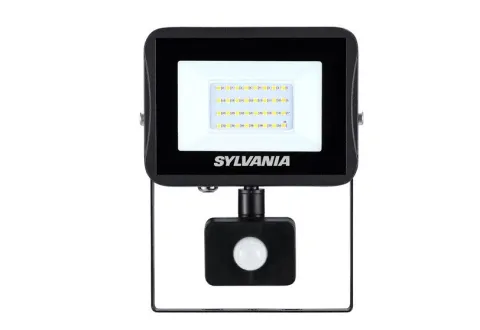 Projetor led start flat 3000lm - 4000k- 27w -c/ sensor preto - sylvania