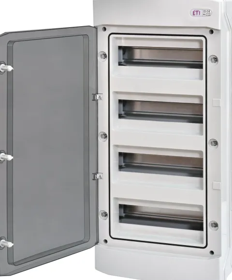 Quadro elétrico de distribuição - ESTANQUE 48 MOD. PORTA TRANSPARENTE C/ BARRAMENTO DE NEUTRO E DE TERRA IP65