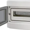 Quadro elétrico de distribuição - estanque 6 mod.porta transparente c/borne terra e neutro ip65 ip65 eti
