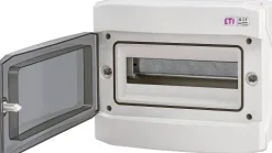 Quadro elétrico de distribuição - estanque 6 mod.porta transparente c/borne terra e neutro ip65 ip65 eti