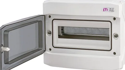 Quadro elétrico de distribuição - estanque 6 mod.porta transparente c/borne terra e neutro ip65 ip65 eti