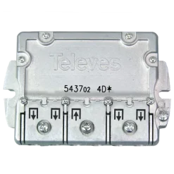 Repartidor de sinal tv Interior televes 543702 (5-2400MHz) 4D “Easy F” 8dB dc