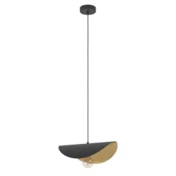 SACEDA Candeeiro de Teto Suspenso Preto e Dourado 41 cm 390392