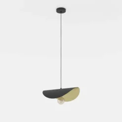 SACEDA Candeeiro de Teto Suspenso Preto e Dourado 41 cm 390392