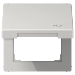 Tampa basculante com mola de retorno e símbolo ficha LS JUNG LS990BFKLSOCLG