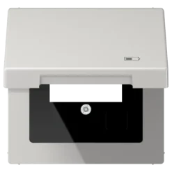 Tampa basculante com mola de retorno e símbolo de carregador LS JUNG LS990BFKLUSBLG