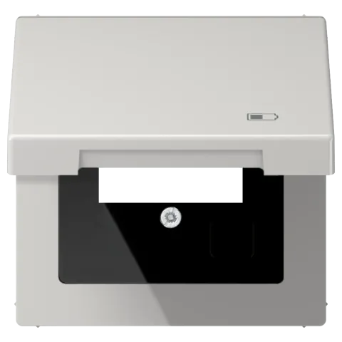 Tampa basculante com mola de retorno e símbolo de carregador LS JUNG LS990BFKLUSBLG