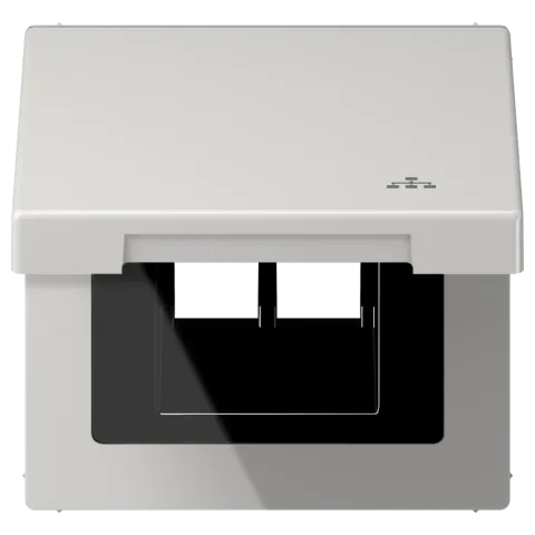 Tampa basculante com símbolo LAN cinzento claro LS JUNG LS990BFKLLANLG
