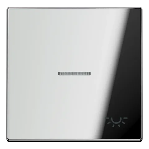 Tecla simples com símbolo luz e visor cromado brilhante Série LS JUNG GCR2990KO5L