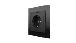 Tomada Cristal Negro/Preto Mate, Logus 90 Crystal - Kit Completo