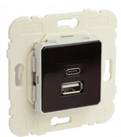 Tomada de carregamento tipo USB Tipo A + Tipo C-EFAPEL 21381, Série MEC