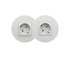 Tomada dupla Siza Vieira em branco mate - Kit Completo