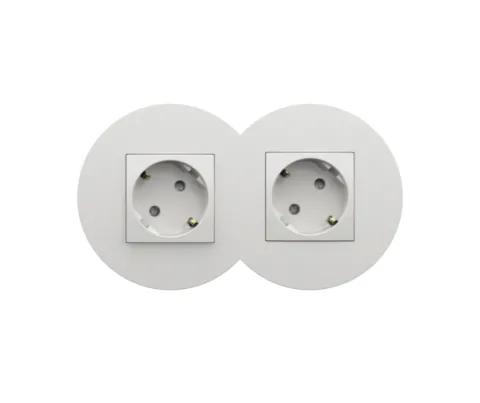 Tomada dupla Siza Vieira em branco mate - Kit Completo