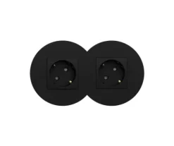 Tomada dupla Siza Vieira em preto mate - Kit Completo