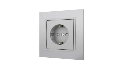 Tomada Inox/Alumina, Logus 90 Metallo - Kit Completo