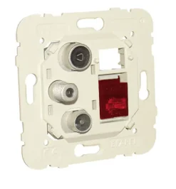 Tomada Mista Efapel R - TV - SAT - RJ45 Cat. 6 UTP Estrela 21544