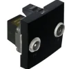 Tomada R-TV Terminal com 2 Módulos em preto mate 45554- Série Quadro 45 efapel