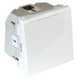 Tomada Schuko Alv Planos Tampa Obturador de 2 Módulos em branco mate - Série Quadro 45 - 45128SBM