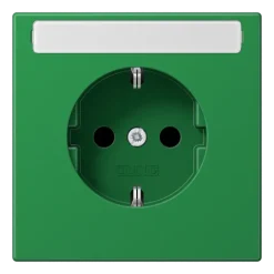 Tomada SCHUKO® 16 A 250 V com Campo de Inscrição Verde LS JUNG LS1520BFKINAGN