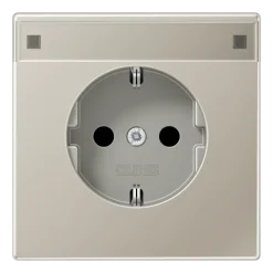 Tomada SCHUKO® 16 A 250 V com campo de inscrição aço LS JUNG ES1521KINA