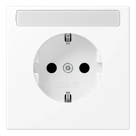 Tomada SCHUKO® 16 A 250 V com Campo de Inscrição Branco Mate LS JUNG LS1520KINAWWM