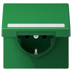 Tomada SCHUKO® 16 A 250 V com Campo de Inscrição Verde LS JUNG LS1520BFNAKLGN
