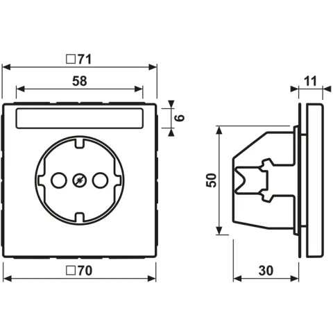 Tomada SCHUKO® 16 A 250 V com Campo de Inscrição Marfim LS1520KINA JUNG LS1520KINA