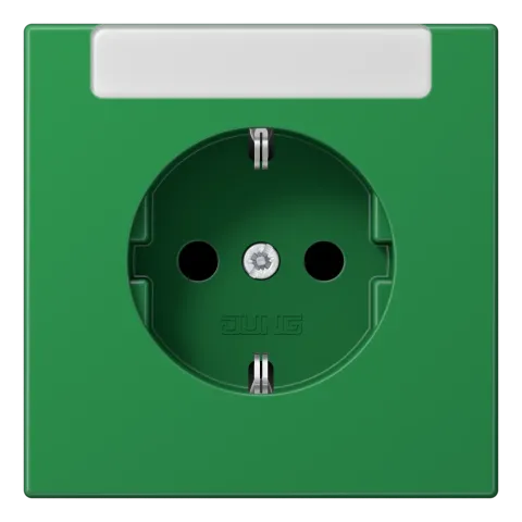 Tomada SCHUKO® 16 A 250 V com Campo de Inscrição Verde LS JUNG LS1520INAGN