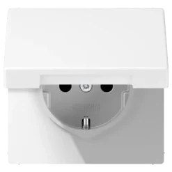 Tomada SCHUKO® 16 A 250 V com Tampa Basculante Branco Mate LS1521KIKLWWM JUNG LS1521KIKLWWM