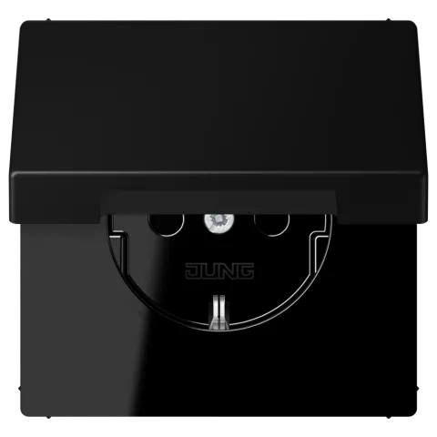 Tomada SCHUKO® 16 A 250 V com Tampa Basculante Preto Mate LS1521KIKLSWM JUNG LS1521KIKLSWM