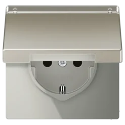 Tomada SCHUKO® 16 A 250 V com Tampa Basculante e Campo de Inscrição LS JUNG ES1520NAKL