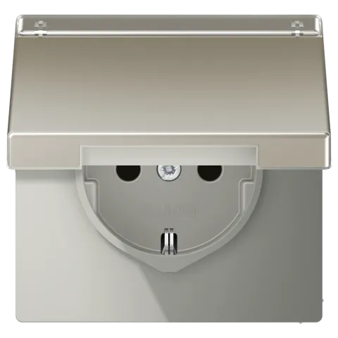 Tomada SCHUKO® 16 A 250 V com Tampa Basculante e Campo de Inscrição LS JUNG ES1520NAKL