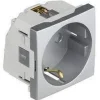 Tomada Schuko c/ alvéolos planos e obturador, 2 módulos -45129 SAL - Alumina - Quadro 45 - Efapel